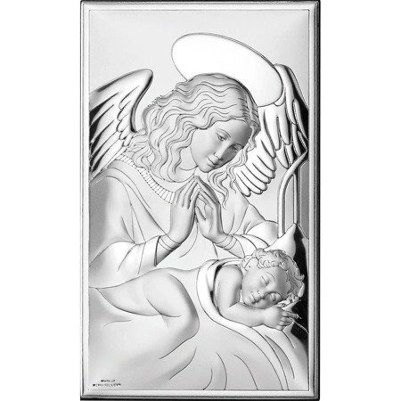 Obrazek srebrny Anioł Stróż nad dzieciątkiem 81285