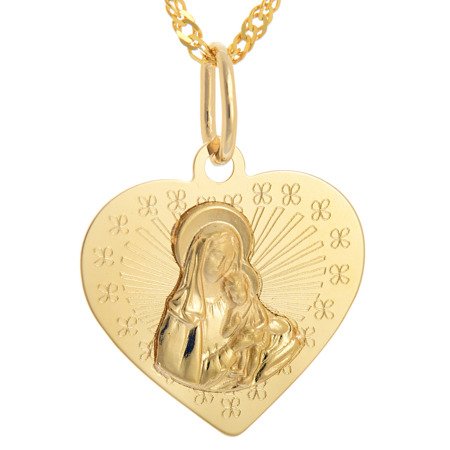 Złoty medalik pr. 585 Madonna z dzieciątkiem  ZM101