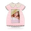Ramka dziecięca z masy perłowej - różowa, sukienka 473-3296 